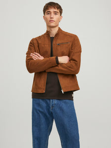 JACK&JONES Giubbino Jacket Scamosciato Biker Jjerocky