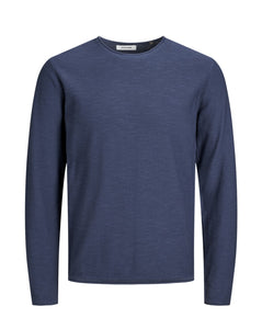 JACK & JONES KIDS Eslub Knit Crew Neck Maglia Denim Blue 12165398