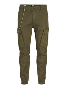 JACK&JONES Jpstmarco Jjarthur Pantalone Cargo con Polsino alla Caviglia e Dettaglio Catena