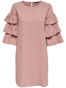 ONLY Onlcaroline 3/4 Layred Sleeve Dress Wvn Rose Smoke Vestito Rosa  Con Maniche a Campana Donna 15152964
