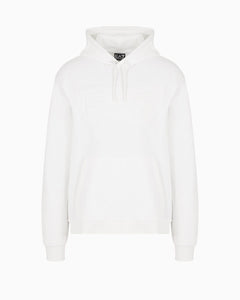 EA7 Felpa con Cappuccio Logo Series in Cotone Organico
