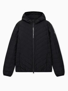 EA7 Jacket Piumino con Cappuccio Logo Cerniera