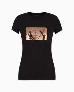 ARMANI EXCHANGE T-shirt Slim Fit con Logo con Strass