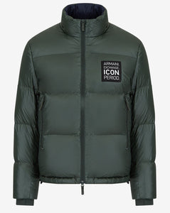ARMANI EXCHANGE Puff Jacket Piuma con Logo Icon Verdone